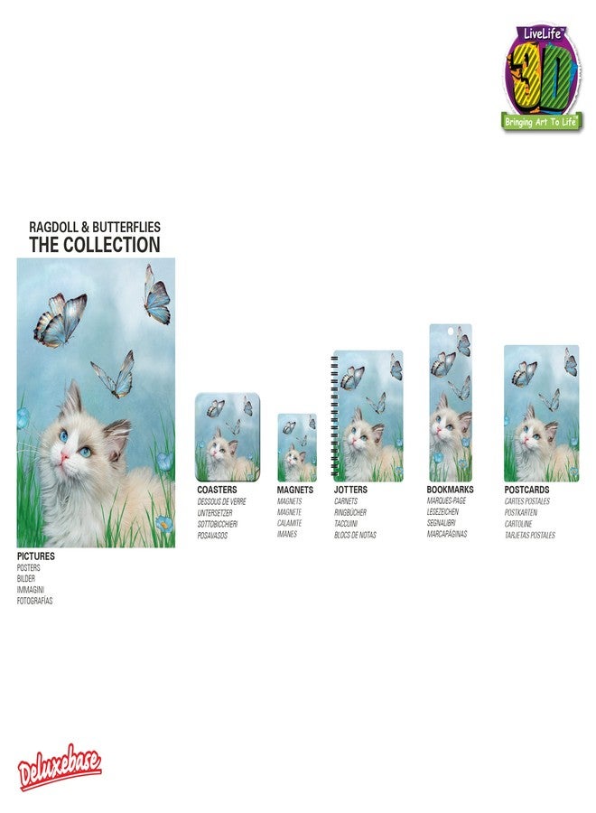 3D LiveLife Coin Purse - Ragdoll & Butterflies from Deluxebase. Lenticular 3D Cat Purse. Cash, coin and card holder with secure zipper featuring artwork licensed from renowned Carol Cavalaris - Image 5